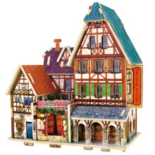 Wood Collectibles Toy for Global Houses-France Hotel